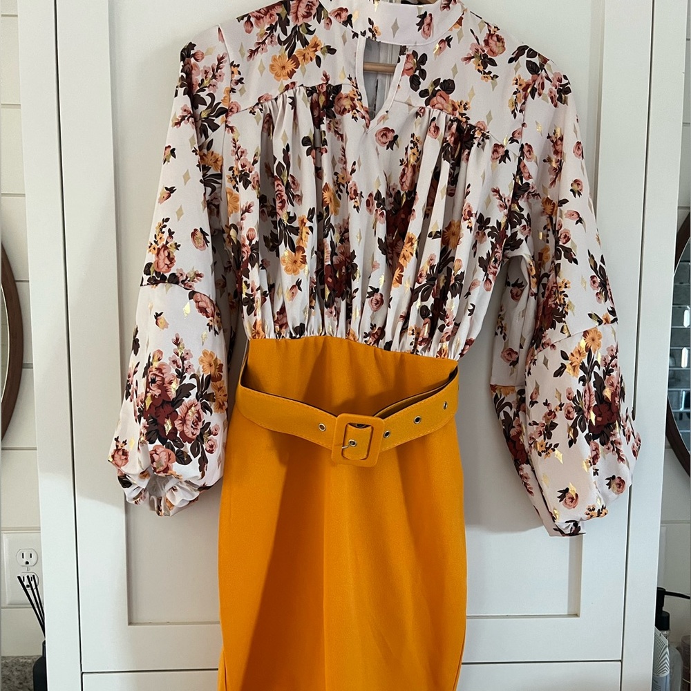 SOLD! Never been worn! Pencil skirt Dress with removable belt